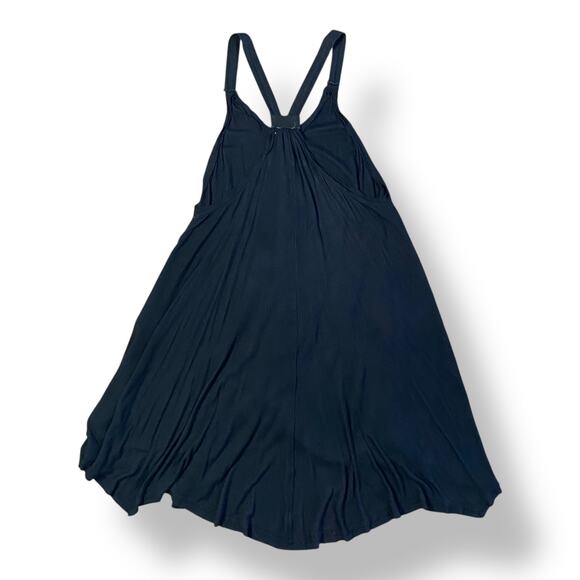 Urban Outfitters Ecoté Black Raw Hem Trapeze Halter Mini Dress Size XS Boho - Picture 4 of 6